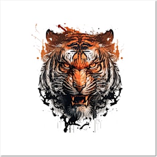 Tiger Portrait Animal Painting Wildlife Outdoors Adventure Posters and Art